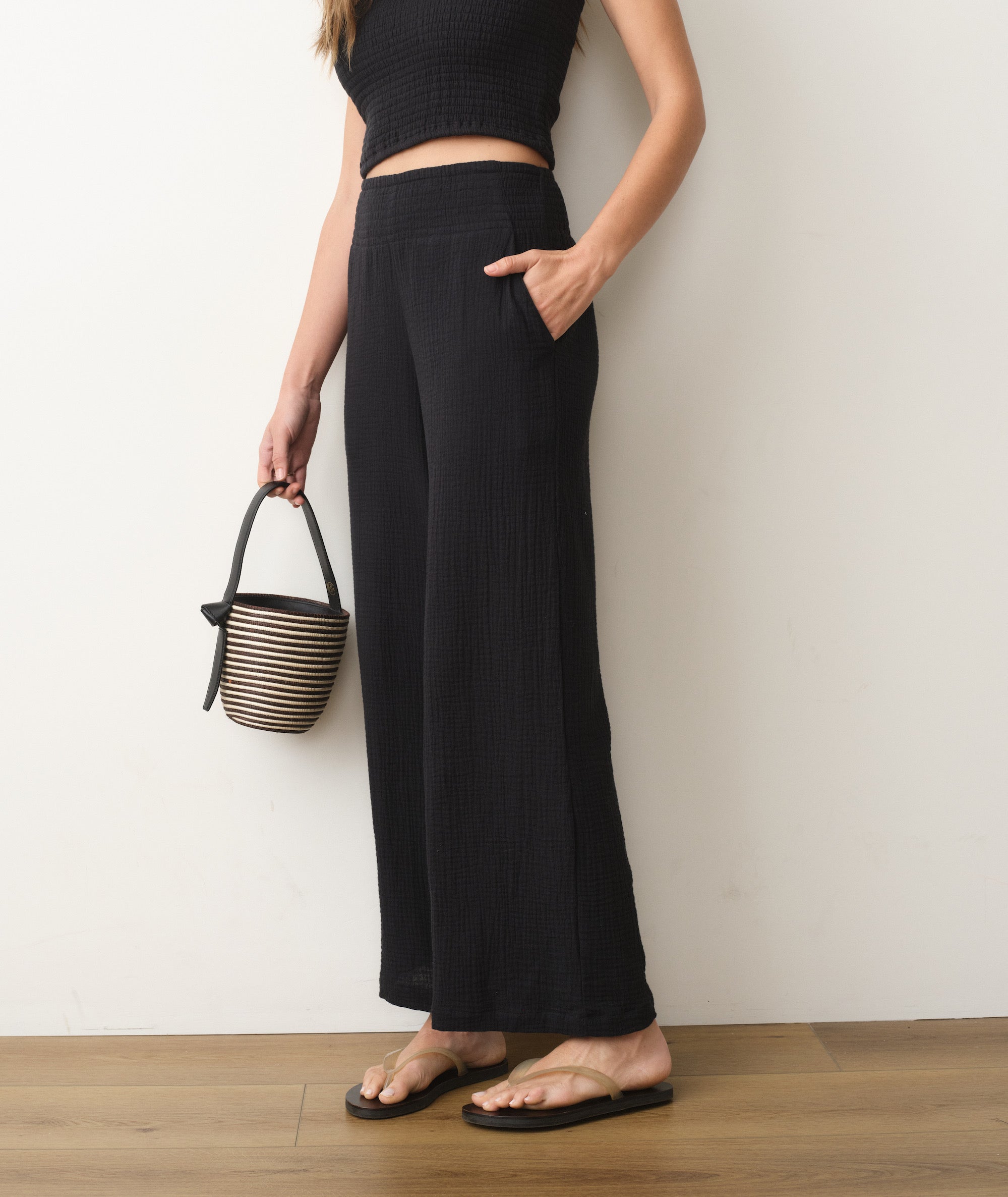 Isla Double Cloth Wide Leg Pant