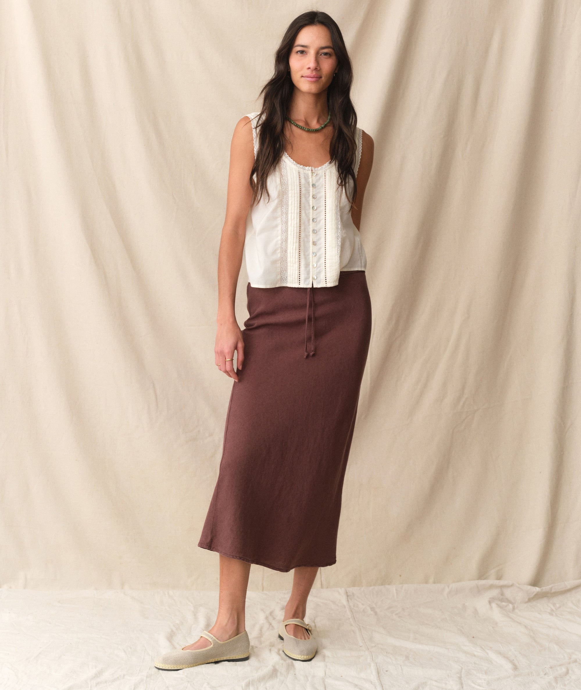 Avery Linen Midi Skirt