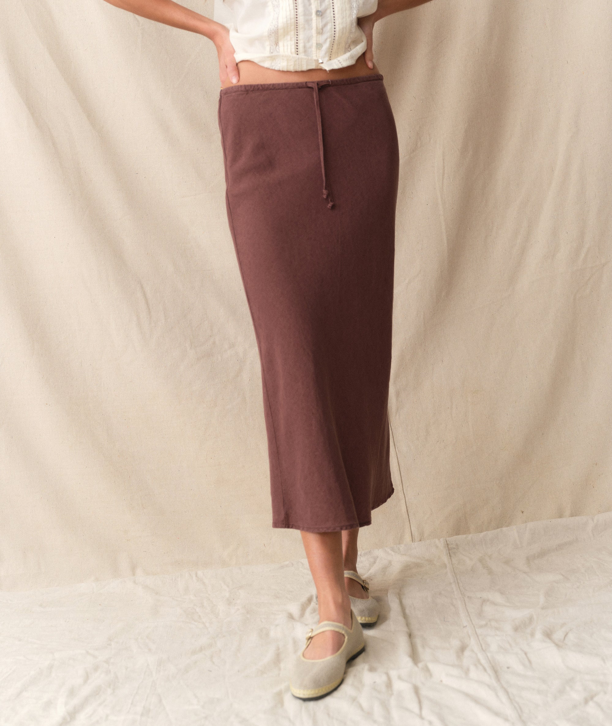 Avery Linen Midi Skirt
